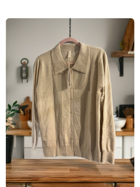 Evaless Sweaters - Evaless Tan Cardigan Button Down Light Sweater Women’s
